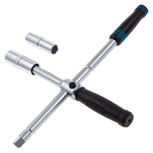 Ключ-крест баллонный, складной с изменяющимся рычагом, 17 мм, 19 мм, 21 мм, 23 мм, CrV, хромированный Gross по ценам производителя в Краснодаре с доставкой по всей России