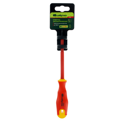 Отвертка диэлектрическая SL4 х 100 мм, CrV, до 1000 В, двухкомпонентная рукоятка Сибртех по ценам производителя в Краснодаре с доставкой по всей России
