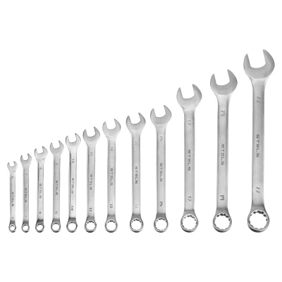 Набор ключей комбинированных 6-22 мм, 12 шт, CrV, матовый хром Stels по ценам производителя в Краснодаре с доставкой по всей России