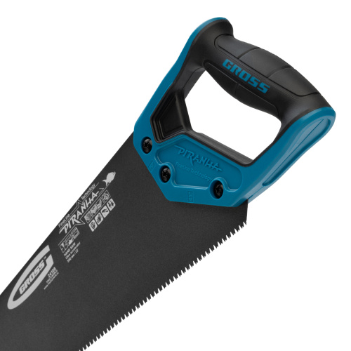 Ножовка по дереву "Piranha", 550 мм, 11-12 TPI, зуб-3D, каленый зуб, тефлоновое покрытие полотна, двухкомпонентная рукоятка Gross по ценам производителя в Краснодаре с доставкой по всей России