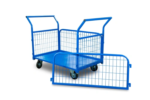 Тележка платформенная TOR ТП-3С (700х1200) с бортами из сетки и двумя ручками (колеса 160 мм) по ценам производителя в Краснодаре с доставкой по всей России