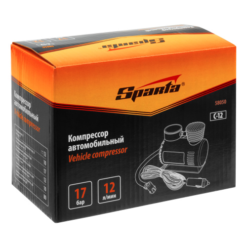 Компрессор автомобильный С-12, 12 В, 17 атм, 12 л/мин Sparta по ценам производителя в Краснодаре с доставкой по всей России