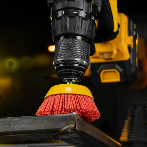 Щетка для дрели, 75 мм, Чашка, со шпилькой, нейлоновая щетина Denzel по ценам производителя в Краснодаре с доставкой по всей России