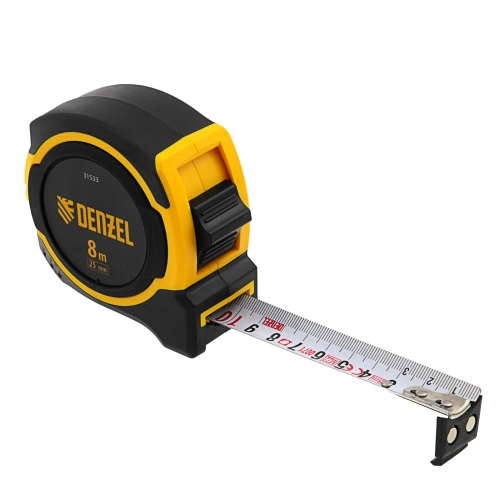 Рулетка 8м х 25мм, двухкомп. корпус, магнитный обрезиненный зацеп Denzel по ценам производителя в Краснодаре с доставкой по всей России