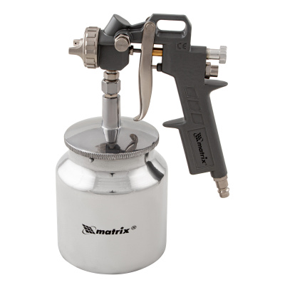 Краскораспылитель пневматический с нижним бачком V 0.75 л, сопло D 1.2, 1.5 и 1.8 мм Matrix по ценам производителя в Краснодаре с доставкой по всей России
