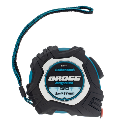 Рулетка Magnetisch 5 м х 19 мм,обрезиненный корпус,автоматическая фиксация,Нейлоновое покрытиеытие,зацеп с магнитом Gross по ценам производителя в Краснодаре с доставкой по всей России