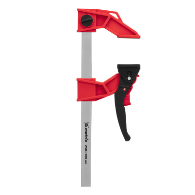 Струбцина реечная быстрозажимная, усиленная, пластиковый корпус рычажно-храповой механизм, 250 х 100 х 401 мм, штанга 5 х 22 мм Matrix по ценам производителя в Краснодаре с доставкой по всей России