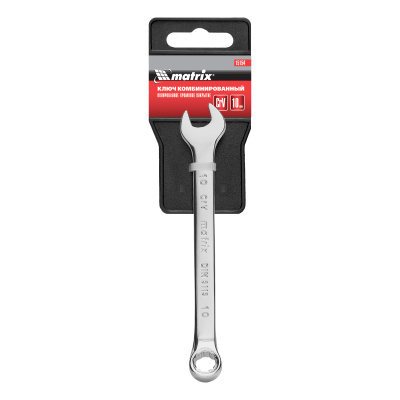Ключ комбинированный, 10 мм, CrV, полированный хром Matrix по ценам производителя в Краснодаре с доставкой по всей России