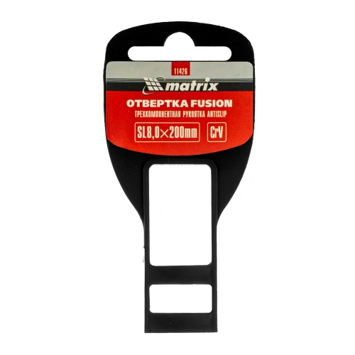 Отвертка Fusion, SL8 х 200 мм, CrV, трехкомпонентная рукоятка "Anti slip" Matrix по ценам производителя в Краснодаре с доставкой по всей России