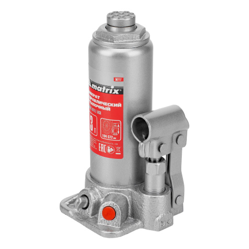Домкрат гидравлический бутылочный, 3 т, высота подъема 194-372 мм Matrix по ценам производителя в Краснодаре с доставкой по всей России