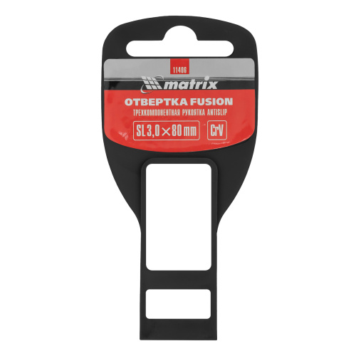 Отвертка Fusion, SL3 х 80 мм, CrV, трехкомпонентная рукоятка "Anti slip" Matrix по ценам производителя в Краснодаре с доставкой по всей России
