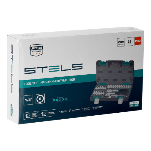 Набор инструментов, 1/4", CrV, пластиковый кейс 29 предметов Stels по ценам производителя в Краснодаре с доставкой по всей России