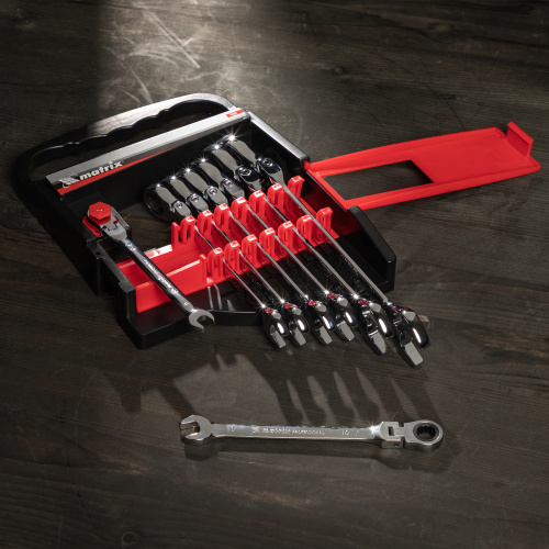 Набор ключей комбинированных, трещеточных шарнирных 8 шт Matrix по ценам производителя в Краснодаре с доставкой по всей России