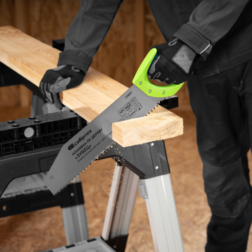 Ножовка по дереву "Зубец", 400 мм, шаг зуба 10 мм, каленый зуб 2D, двухкомпонентная рукоятка Сибртех по ценам производителя в Краснодаре с доставкой по всей России