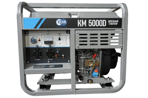 Генератор дизельный 5,0 кВт 220В с электростартером и колесами TOR KM5000D по ценам производителя в Краснодаре с доставкой по всей России