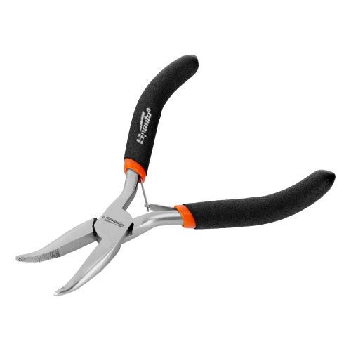 Длинногубцы изогнутые Mini, 130 мм, никелированные, авторазжим Sparta по ценам производителя в Краснодаре с доставкой по всей России