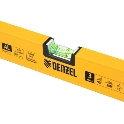 Уровень алюминиевый, магнит, фрезерованный, 3 глазка (1 зеркал.) 0,5 мм/м, 1200 мм Denzel по ценам производителя в Краснодаре с доставкой по всей России