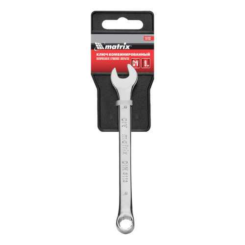 Ключ комбинированный, 9 мм, CrV, полированный хром Matrix по ценам производителя в Краснодаре с доставкой по всей России