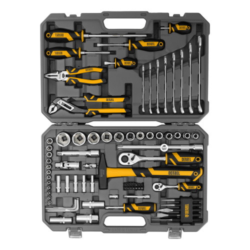 Набор инструментов, 1/2", 1/4", CrV, S2, пластиковый кейс, 84 предмета Denzel по ценам производителя в Краснодаре с доставкой по всей России