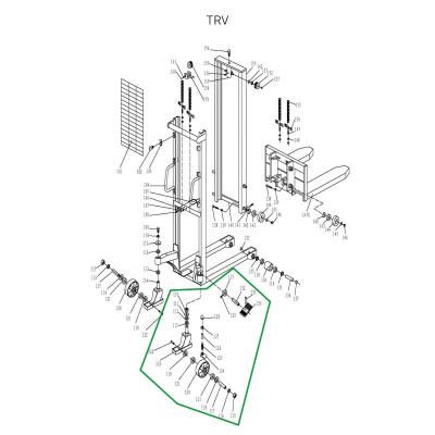 Колесная опора поворотная с тормозом в сборе для TRV купить в Москве с доставкой по всей России | ProtosMarket.ru