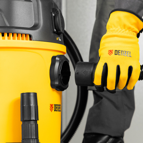 Пылесос строительный RVC20, 1400 Вт, бак 20 л, шланг 3 м, розетка с автосинхр. Denzel по ценам производителя в Краснодаре с доставкой по всей России