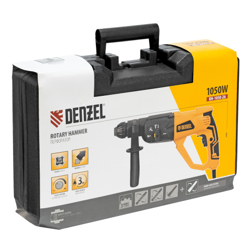 Перфоратор электрический RH-1050-26, SDS-plus, 1050 Вт, 3.2 Дж, 3 плюс 1 режим Denzel по ценам производителя в Краснодаре с доставкой по всей России