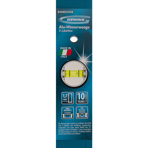 Уровень алюминиевый усиленный, 800 мм, 3 глазка Gross по ценам производителя в Краснодаре с доставкой по всей России