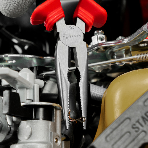 Длинногубцы прямые, 180 мм, хром-ванадий, двухкомпонентные рукоятки Matrix по ценам производителя в Краснодаре с доставкой по всей России