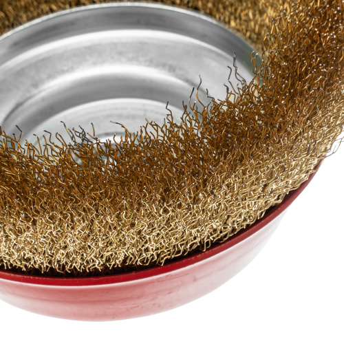 Щетка для УШМ, 150 мм, М14, "чашка", латунированная витая проволока Matrix по ценам производителя в Краснодаре с доставкой по всей России