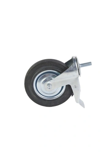 Колесо поворотное SCtB 80 200 мм резина с болтом и тормозом (F) по ценам производителя в Краснодаре с доставкой по всей России