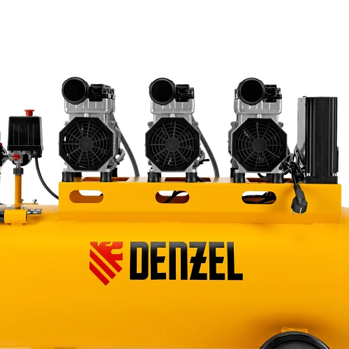 Компрессор безмасляный, малошумный  DLS 2250/100, 2250 Вт, 3x750, 100 л, 410 л/мин блок управления/ Denzel по ценам производителя в Краснодаре с доставкой по всей России