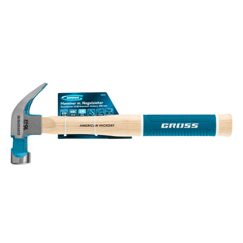 Молоток-гвоздодер, 450 г, угол 45, магнит, обрезиненная рукоятка American hickory GROSS по ценам производителя в Краснодаре с доставкой по всей России