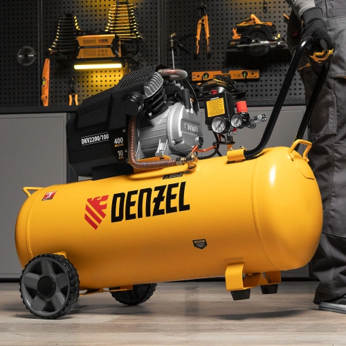 Компрессор воздушный DKV2200/100, Х-PRO 2.2 кВт, 400 л/мин, 100л Denzel по ценам производителя в Краснодаре с доставкой по всей России