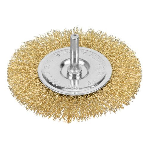 Щетка для дрели 100 мм, плоская со шпилькой, латунированная витая проволока Matrix по ценам производителя в Краснодаре с доставкой по всей России