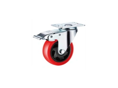 Колесо поворотное усиленное полиуретан SCBM 93 75 мм с тормозом по ценам производителя в Краснодаре с доставкой по всей России