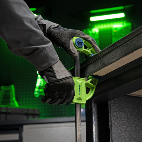 Струбцина F-образная, быстрозажимная, 450 х 70 х 660 мм, пластиковый корпус, фиксатор, двухкомпонентная рукоятка Сибртех по ценам производителя в Краснодаре с доставкой по всей России