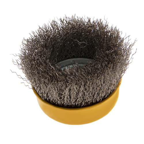 Щетка для УШМ, 75 мм, "Чашка", витая нержавеющая проволока 0.3 мм, М14 Denzel по ценам производителя в Краснодаре с доставкой по всей России