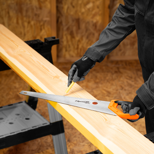 Ножовка по дереву, 500 мм, 7-8 TPI, зуб 2D, каленый зуб, двухкомпонентная рукоятка Sparta по ценам производителя в Краснодаре с доставкой по всей России