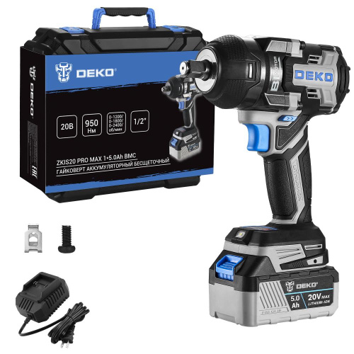 Гайковерт аккумуляторный бесщеточный DEKO ZKIS20 PRO MAX, 20В, 1*5.0Ач, 950 Нм, в кейсе по ценам производителя в Краснодаре с доставкой по всей России