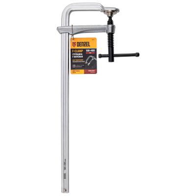 Струбцина F-образная, 100x400мм, кованая Denzel по ценам производителя в Краснодаре с доставкой по всей России