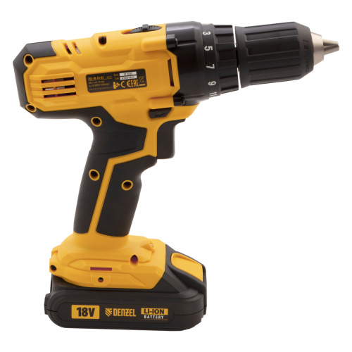 Дрель-шуруповерт аккумуляторная CDL-IB-18-02, Li-Ion, 18 В, 2 акк. Denzel по ценам производителя в Краснодаре с доставкой по всей России