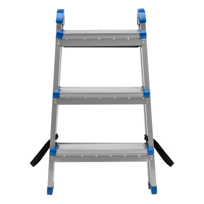 Стремянка двухсторонняя 3 ступени, сталь профиль, стальные ступени, Сибртех по ценам производителя в Краснодаре с доставкой по всей России