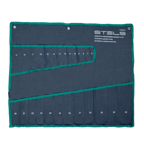 Набор ключей комбинированных 6-32 мм, 26 шт, CrV, матовый хром Stels по ценам производителя в Краснодаре с доставкой по всей России