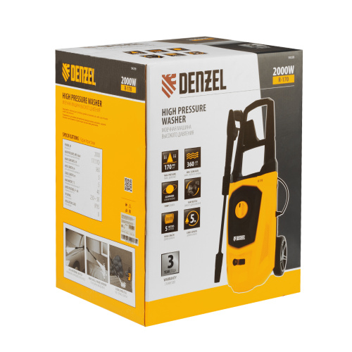 Моечная машина высокого давления R-170, 2000 Вт, 170 бар, 360 л/ч, колесная Denzel по ценам производителя в Краснодаре с доставкой по всей России