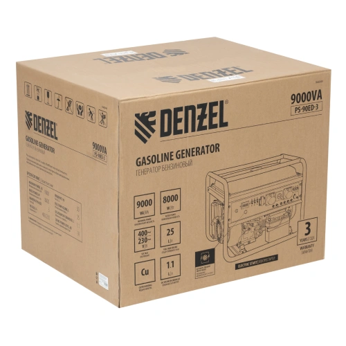 Генератор бензиновый PS 90 ED-3, 9.0 кВт, переключение режима 230 В/400 В, 25 л, электростартер Denzel по ценам производителя в Краснодаре с доставкой по всей России