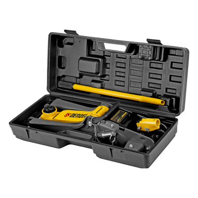 Домкрат гидравлический подкатной с фиксатором, 2,5 т,  85-385 мм, в пласт. кейсе Denzel по ценам производителя в Краснодаре с доставкой по всей России