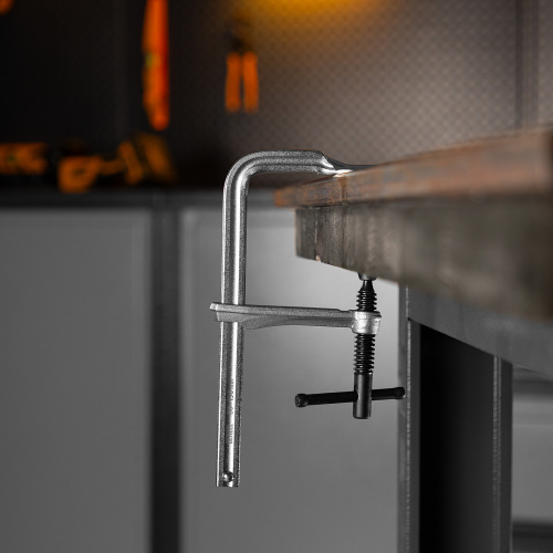 Струбцина F-образная, 80x150мм, кованая Denzel по ценам производителя в Краснодаре с доставкой по всей России