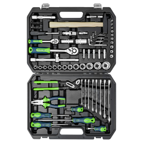 Набор инструментов, 1/2", 1/4", пластиковый кейс 76 предметов Сибртех по ценам производителя в Краснодаре с доставкой по всей России