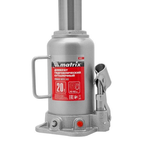 Домкрат гидравлический бутылочный, 20 т, высота подъема 242-452 мм Matrix по ценам производителя в Краснодаре с доставкой по всей России