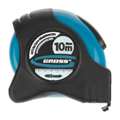 Рулетка "Schlagfest",10 м x 25 мм,магнитный обрезиненный зацеп,двусторонняя шкала,автоматическая фиксация Gross по ценам производителя в Краснодаре с доставкой по всей России
